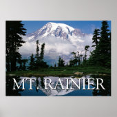 Mount Rainier | Reflektion in einem Bergteich Poster (Vorne)