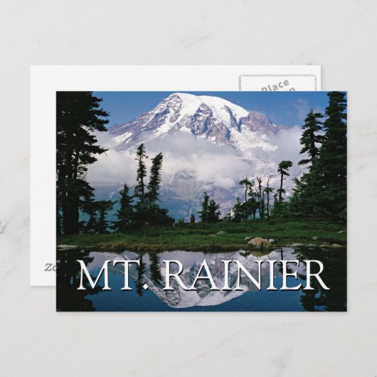Mount Rainier | Reflektion in einem Bergteich Postkarte (Vorne/Hinten)