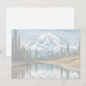 Mount Rainier Scene Flat Note Card Mitteilungskarte (Vorne/Hinten)