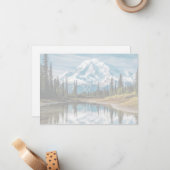 Mount Rainier Scene Flat Note Card Mitteilungskarte (Vorderseite/Rückseite Beispiel)
