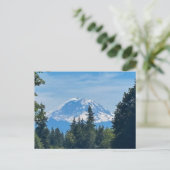 Mount Rainier schneebedeckter Gipfel Postkarte (Stehend Vorderseite)