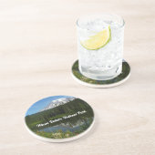 Mount Rainier Seereflektion mit Wildblumen Getränkeuntersetzer (Seite)