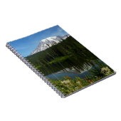 Mount Rainier Seereflektion mit Wildblumen Notizblock (Rechte Seite)