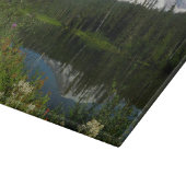 Mount Rainier Seereflektion mit Wildblumen Schneidebrett (Ecke)