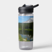 Mount Rainier Seereflektion mit Wildblumen Trinkflasche (Links)