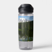 Mount Rainier Seereflektion mit Wildblumen Trinkflasche (Rückseite)