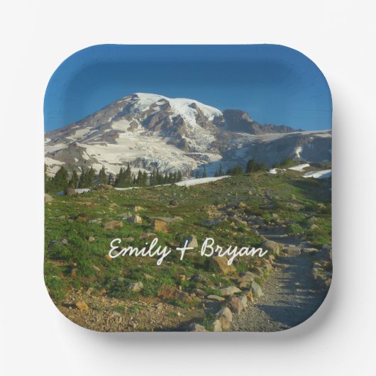 Mount Rainier Skyline Trail Aussicht Pappteller (Vorderseite)