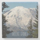 Mount Rainier Snowy Peak Steinuntersetzer (Vorderseite)
