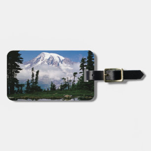 Mount Rainier spiegelt sich in einem Bergsee Gepäckanhänger