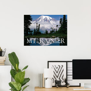 Mount Rainier Spiegelung in einem Bergteich Poster