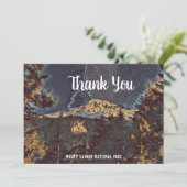 Mount Rainier Summit Custom Flat Danke Karte (Stehend Vorderseite)