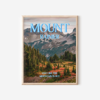 Mount Rainier Trendy Wall Art Print Poster
