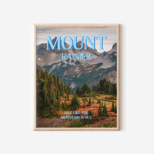 Mount Rainier Trendy Wall Art Print Poster