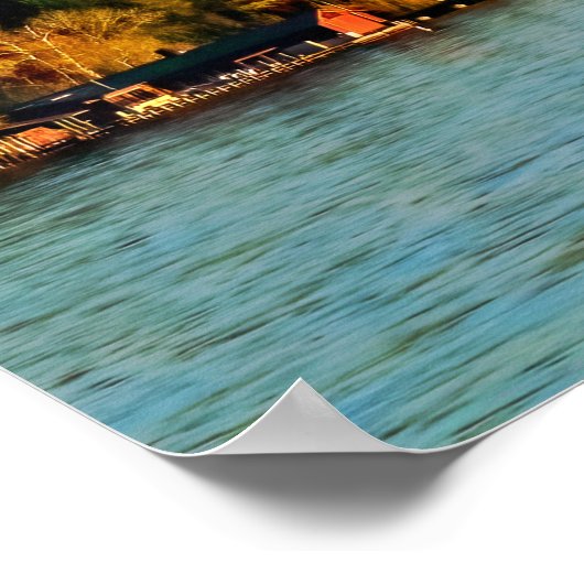 Mount Rainier über dem Washington Lake Sunset Fine Poster (Ecke)