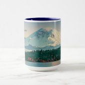 Mount Rainier und Lake Washington Sunset Fine Art Tasse (Zentrum)