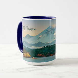 Mount Rainier und Lake Washington Sunset Fine Art Tasse