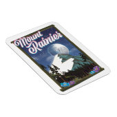 Mount Rainier Urlaubsposter. Magnet (Rechte Seite)