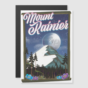 Mount Rainier Urlaubsposter. Magnetkarte