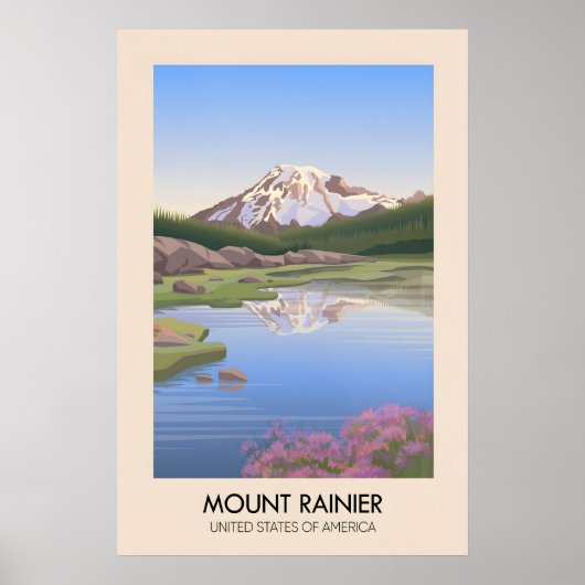 Mount Rainier USA Reiseplakat Poster (Vorne)
