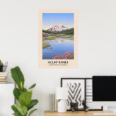 Mount Rainier USA Reiseplakat Poster (Heimbüro)