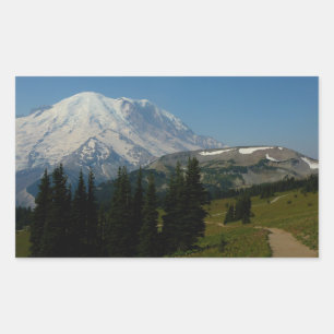 Mount Rainier vom Sourdough Ridge Trail Rechteckiger Aufkleber