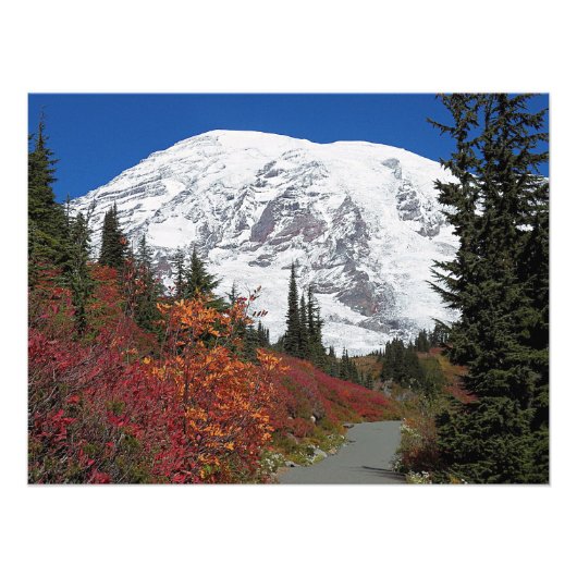 Mount Rainier Wanderweg Farbe Fall Fotodruck (Vorne)