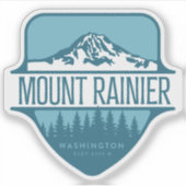 Mount Rainier Washington Bergkamm-Design Aufkleber (Vorderseite)