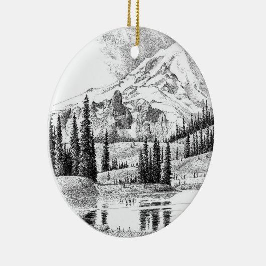 Mount Rainier, Washington Keramik Ornament (Rechts)