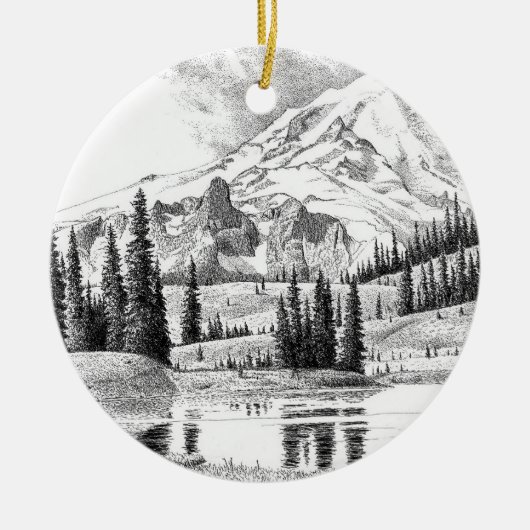 Mount Rainier, Washington Keramik Ornament (Vorne)