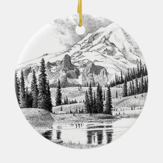 Mount Rainier, Washington Keramik Ornament (Hinten)
