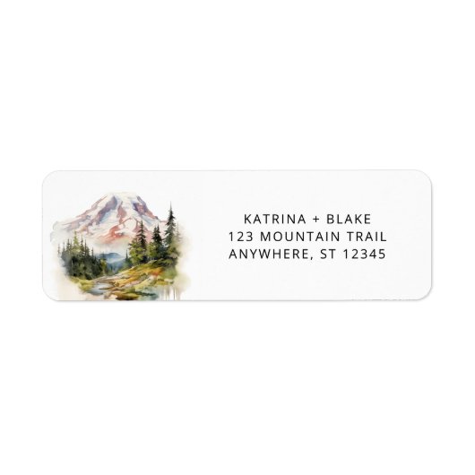 Mount Rainier Washington Rücksendeadressen-Aufkleb (Vorne)