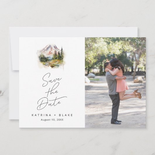 Mount Rainier Washington Save the Date (Vorderseite)