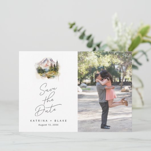 Mount Rainier Washington Save the Date (Stehend Vorderseite)