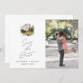 Mount Rainier Washington Save the Date (Vorne/Hinten)