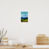 Mount Rainier Washington Travel Art Vintag Poster (Küche)