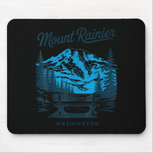 Mount Rainier Washington Vintage Reise Szene Mousepad