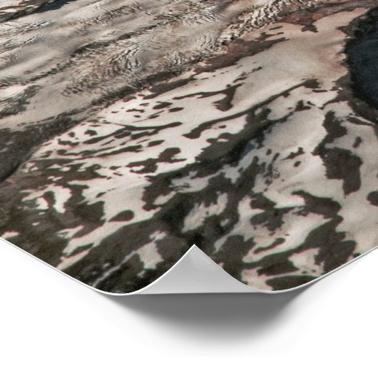 Mount Rainier Washington Volcano Satellite Poster (Ecke)