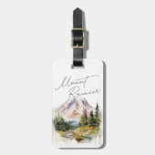 Mount Rainier Washington Wasserfarbenlandschaft Gepäckanhänger (Vorderseite vertikal)