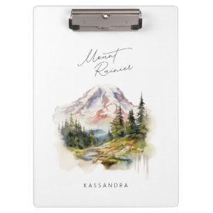 Mount Rainier Washington Watercolor Klemmbrett