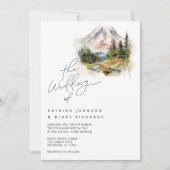 Mount Rainier Washington Wedding Einladung (Vorderseite)