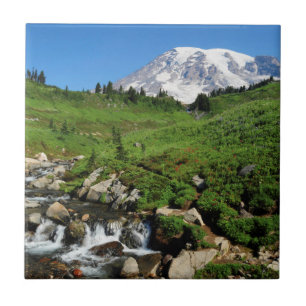 Mount Rainier, Wasserfall, schneebedeckt Fliese