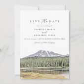 MOUNT RAINIER Wasserfarbe Ziel Save the Date Einladung (Vorderseite)