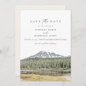 MOUNT RAINIER Wasserfarbe Ziel Save the Date Einladung (Vorne/Hinten)