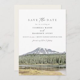 MOUNT RAINIER Wasserfarbe Ziel Save the Date Einladung