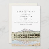 MOUNT RAINIER Wasserfarbe Ziel Save the Date Einladung (Vorne/Hinten)