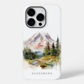 Mount Rainier Wasserfarbenlandschaft Case-Mate iPhone Hülle (Rückseite)