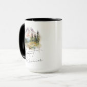 Mount Rainier Wasserfarbenlandschaft Tasse (Vorderseite Links)