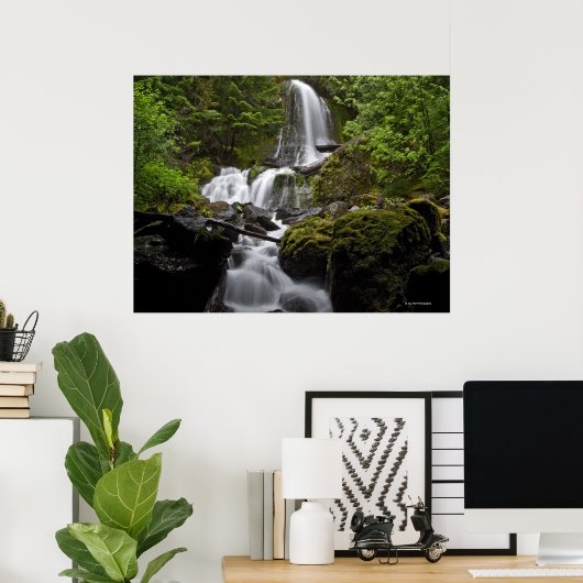 Mount Rainier Waterfall Poster (Heimbüro)