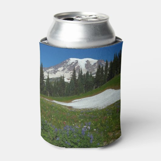 Mount Rainier, Wildblumen und Schnee Dosenkühler (Kanne Vorderseite)