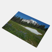 Mount Rainier, Wildblumen und Schnee Fußmatte (Schrägansicht)